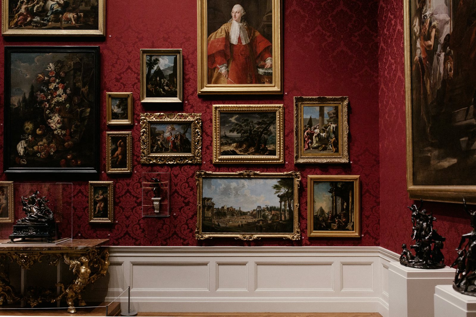 Framed artwork on a gallery wall in a collector's home